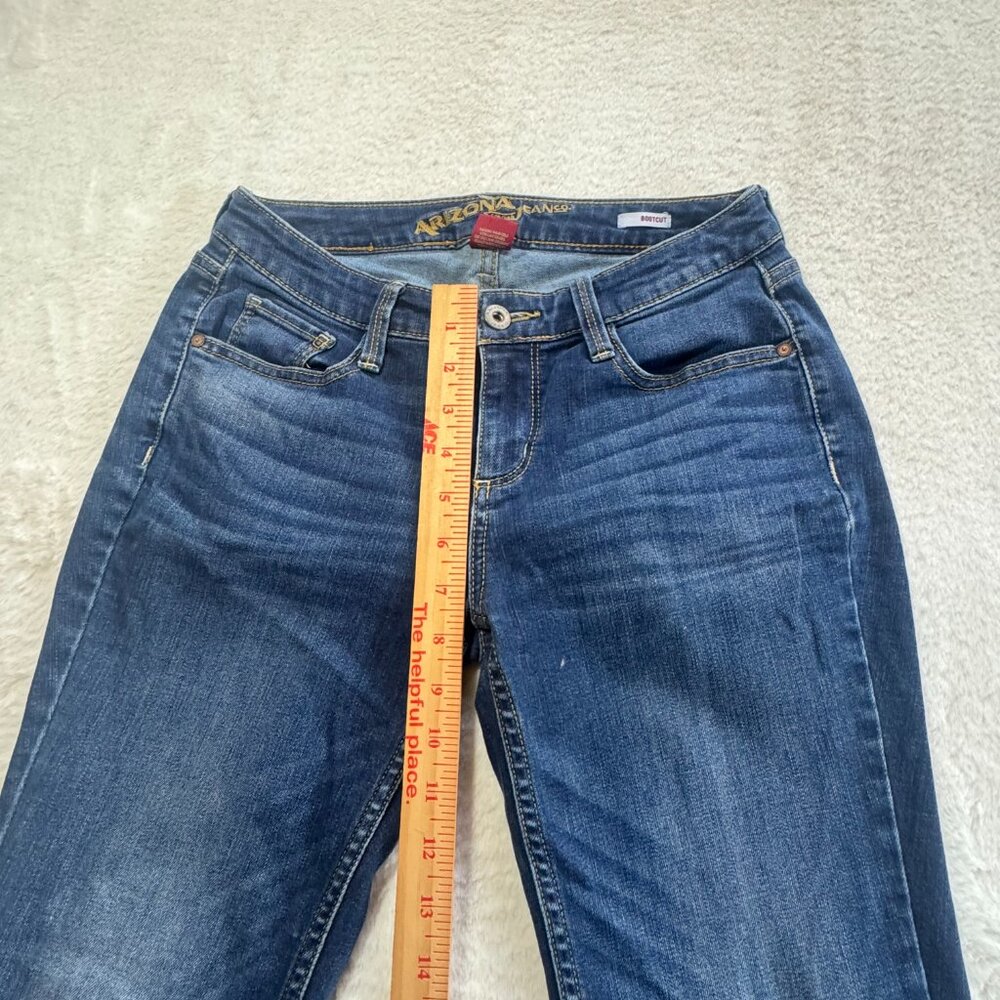 Arizona Bootcut Jeans Womens 3 Dark Wash 28x28.5 Mid Rise - Picture 8 of 10
